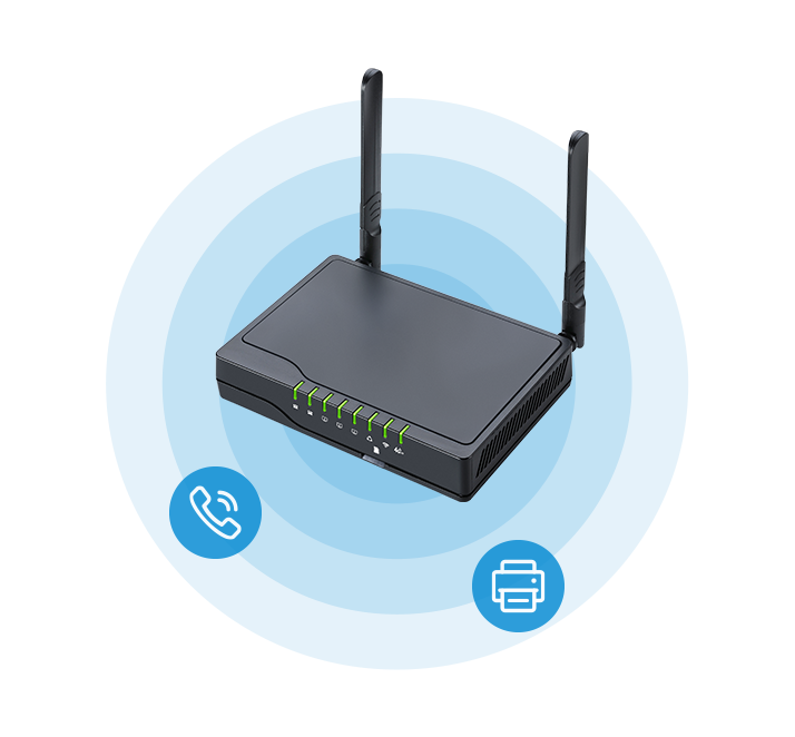 VoIP router FWR7102 comes with two FXS ports VoIP router FWR7102 comes with two FXS ports