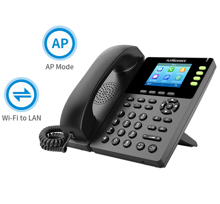 FIP13G Gigabit IP phone supports Wi-Fi to LAN and AP Mode FIP13G Gigabit IP phone supports Wi-Fi to LAN and AP Mode