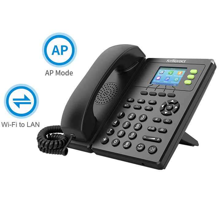 FIP11C IP phone supports Wi-Fi to LAN and AP Mode FIP11C IP phone supports Wi-Fi to LAN and AP Mode