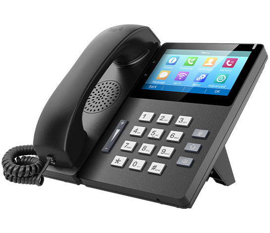  right view of elite touch screen IP Phone FIP15G Plus